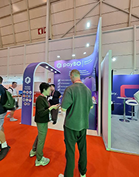 Visitors at the PayBO booth